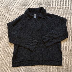 CALIA || Charcoal Grey Collared Sweater